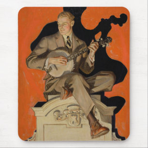 J.C. Leyendecker Banjo-Spieler 1920 Art Deco Kunst Mousepad