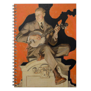 J.C. Leyendecker Banjo-Spieler 1920 Art Deco Kunst Notizblock