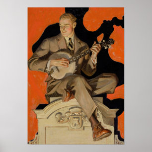 J.C. Leyendecker Banjo-Spieler 1920 Art Deco Kunst Poster