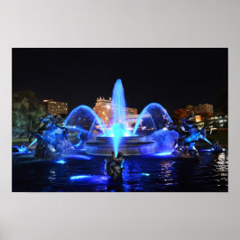 J.C. Nichols Brunnen in Royal Blue, Kansas City Poster