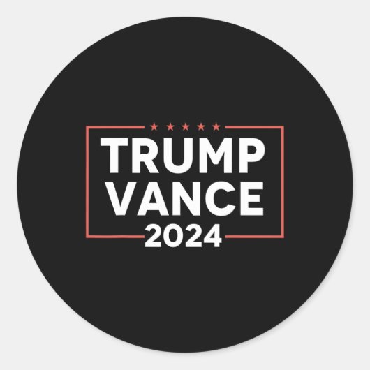 J D Vance 2024 Runder Aufkleber (Vorderseite)