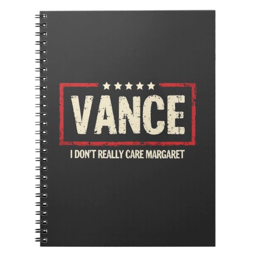 J. D Vance Funny Meme I Don't Really Care Margaret Notizblock (Vorderseite)