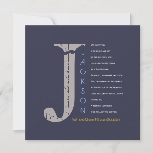 J Einladung zur ersten Sammlung Bat Bar Mitzvah (Vorderseite)