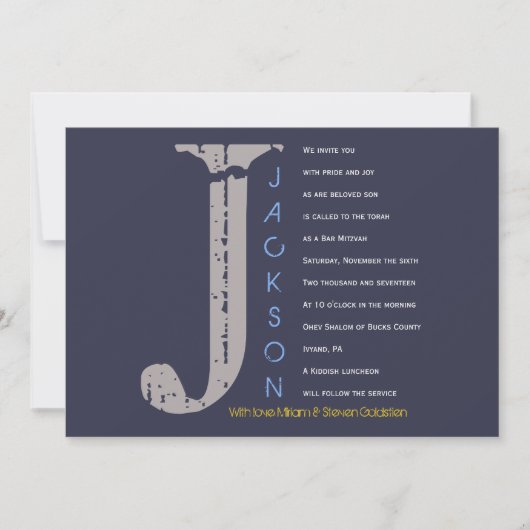 J Einladung zur ersten Sammlung Bat Bar Mitzvah (Vorderseite)