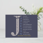 J Einladung zur ersten Sammlung Bat Bar Mitzvah (Stehend Vorderseite)