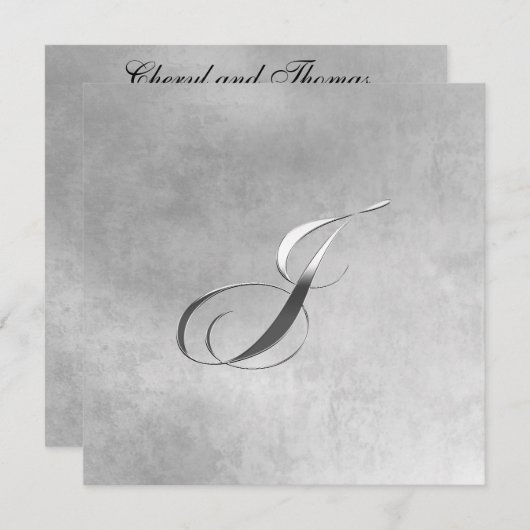 J Elegante Monogramm-Einladung Einladung (Vorne/Hinten)