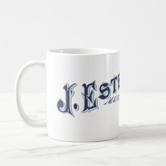 J. Estey & Co. Logo-Tasse Kaffeetasse (Links)