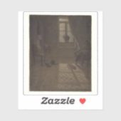 J.F. Millet - Le Chat (Die Katze am Fenster) Aufkleber (Blatt)