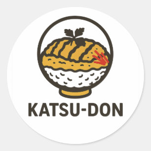 j.food Japanisches Comfort Food: Katsu-Don Runder Aufkleber