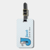 J für Jackrabbit Boys Monogram in Blue Gepäckanhänger (Vorderseite vertikal)