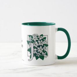 J für Jasmin-Blumen-Monogramm Tasse