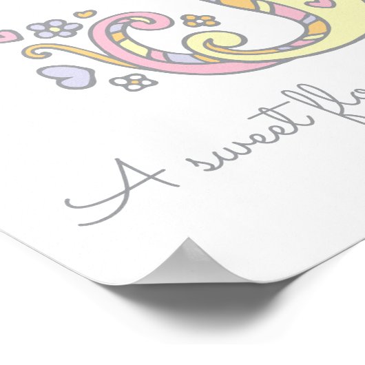 J für Jasmine Initial Doodle Art Poster (Ecke)