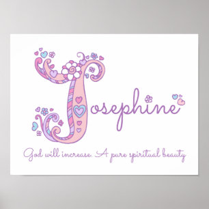 J für Josephine Initial Doodle Art bedeutet Poster