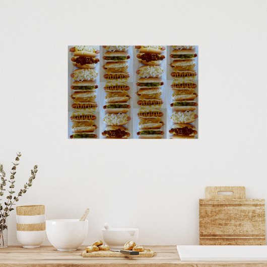 J&G Texas Weiner Hot Dog Poster (Küche)