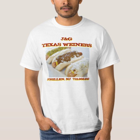 J&G Texas Weiners - Jerseys bester Chili verfolgt T-Shirt (Vorderseite)