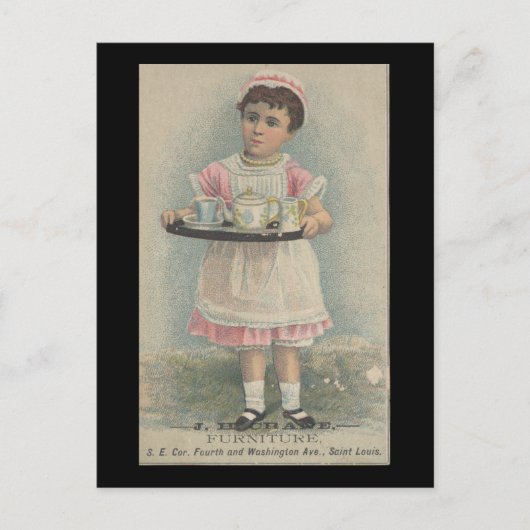 J.H. Crane Möbel Young Girl mit Serviertablett Postkarte (Vorderseite)