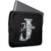 J Imitats Diamond Bling Monogram Laptopschutzhülle (Vorne Rechts)