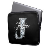 J Imitats Diamond Bling Monogram Laptopschutzhülle (Vorderseite Links)