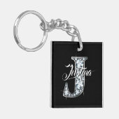 J Imitats Diamond Bling Monogram Schlüsselanhänger (Vorderseite links)