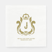 J Inital Gold Wappen Serviette (Vorderseite)