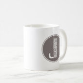 J Initial Floral Monogram Kaffeetasse (VorderseiteRechts)