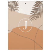 J - Initial Monogram Letter J Abstract Design Klemmbrett (Rückseite)