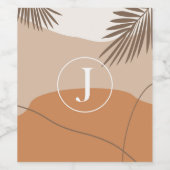 J - Initial Monogram Letter J Abstract Design Weinetikett (Einzelnes Label)