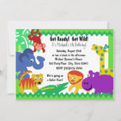 J ist für Dschungel Einladung (Vorderseite)