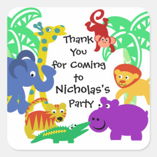 J ist für Dschungel Quadratischer Aufkleber