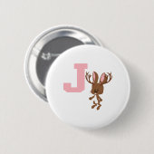 J ist für Jackalope Button (Vorne & Hinten)