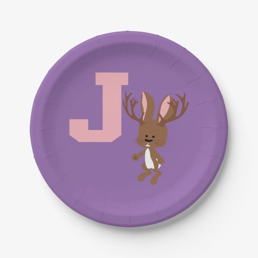 J ist für Jackalope Pappteller (Vorderseite)