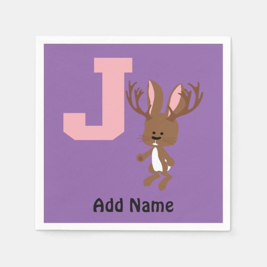 J ist für Jackalope Serviette (Vorderseite)