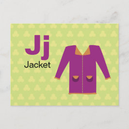 J ist für Jacket - Alphabet Flash Card Postkarte