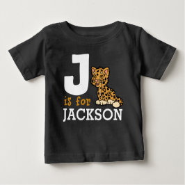J ist für JAGUAR & Kids Name Personalisiert Baby T-shirt