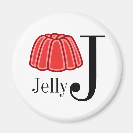 J ist für Jelly Letter Magnete für Kinder Magnet (Vorne)