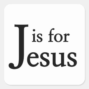 J ist für Jesus Quadratischer Aufkleber