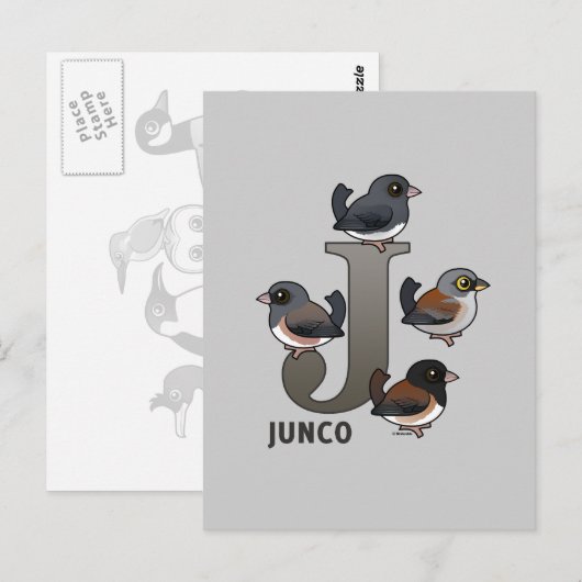 J ist für Junco Postkarte (Vorne/Hinten)