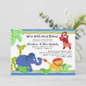 J ist für Jungle Baby Shower Einladung (Stehend Vorderseite)