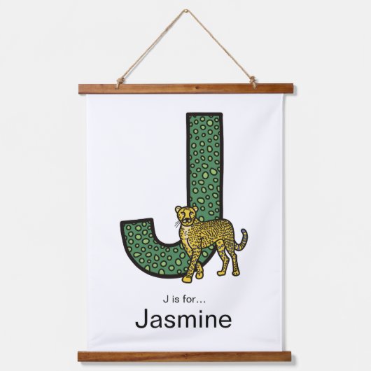 J ist für... personalisiert wandteppich mit holzrahmen (Vorderseite)