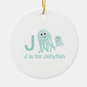 J ist für Quellyfish Keramik Ornament (Vorne)