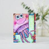 J ist für Quellyfish Postkarte (Stehend Vorderseite)
