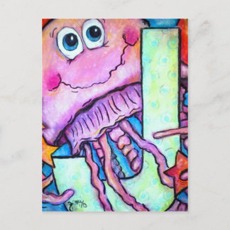 J ist für Quellyfish Postkarte