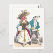 J.J. Grandville Illustration of Bird and Fish Postkarte (Vorne/Hinten)