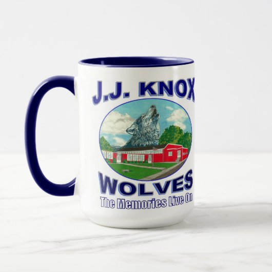 J.J. KNOX WOLVES: "Sing Now On" Tasse (Links)
