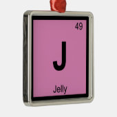 J - Jelly Chemistry Periodic Table Symbol Silbernes Ornament (Rechts)