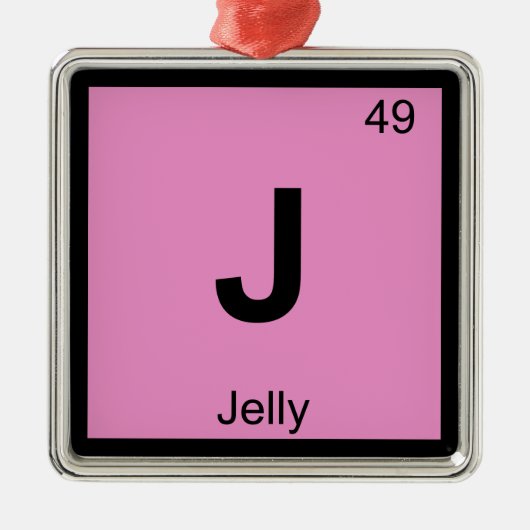 J - Jelly Chemistry Periodic Table Symbol Silbernes Ornament (Vorne)