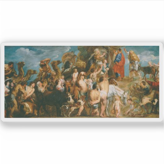 J. Jordaens - Moses Striking Water from Rock Aufkleber (Vorderseite)