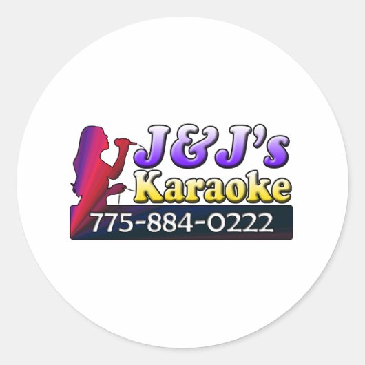 J&J's Karaoke Runder Aufkleber (Vorderseite)