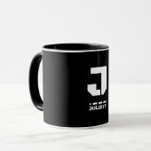 J(Juliett) NATO Phonetic Alphabet & Morse Code Tasse (Vorderseite Links)