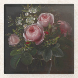 J.L. Jensen - Rose und Tree Anemones in einem ... Glasuntersetzer